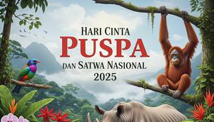 Hari Cinta Puspa dan Satwa Nasional 2025. (Foto: Gemini AI)