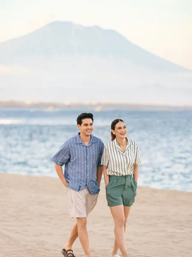 Kerja Rasa Prewedding dengan Busana Kasual ala Luna Maya dan Maxime Bouttier