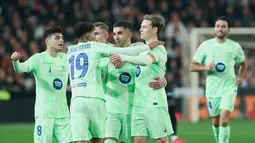 Hattrick ke gawang Valencia tentu jadi momen spesial bagi Ferran Torres. Namun, ada sedikit rasa pahit yang dirasakan. Sebab, Valencia adalah klub masa kecil Ferran Torres dan dia masih mengakui sebagai fans Los Che. (AP Photo/Alberto Saiz)