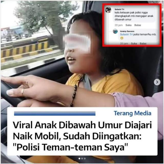 Viral Anak di Bawah Umur Diajari Naik Mobil, Orangtuanya Mengaku Punya Banyak Kenalan Polisi
