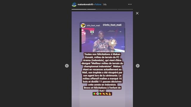 Makan Konate, Sumber Instagram