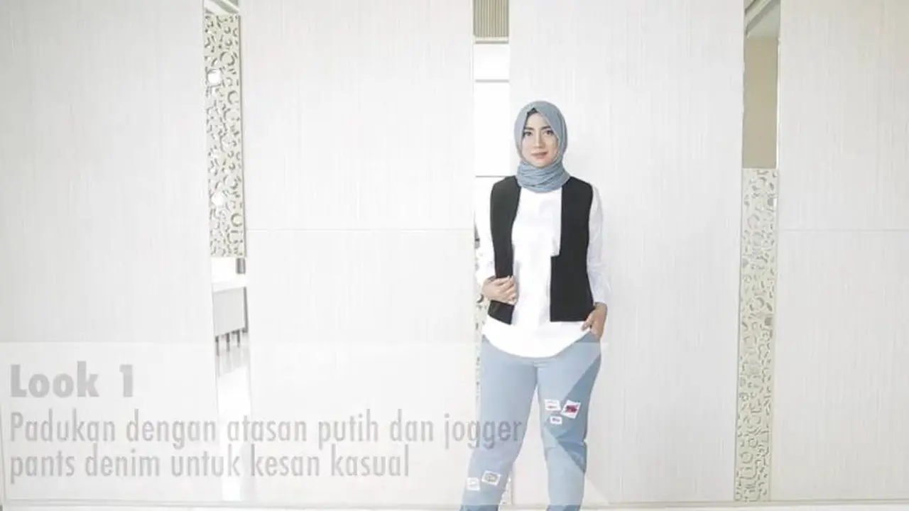 Tutorial Hijab Fashion 1 Vest 3 Gaya