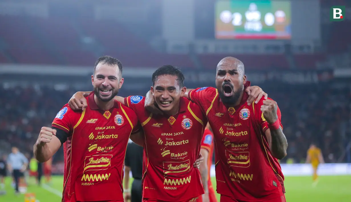 Tiga gol Persija masing-masing disumbangkan oleh Allano, lalu gol bunuh diri bek Bhayangkara FC, Putu Gede dan gol spekatakuler Jordi Amat. (Bola.com/M Iqbal Ichsan)