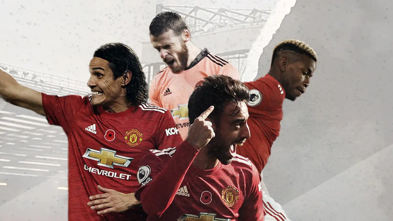 David de Gea, Paul Pogba, Edinson Cavani dan Bruno Fernandes
