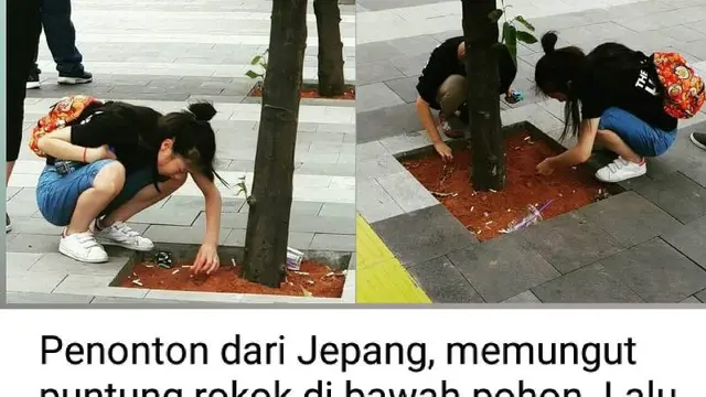 Nonton Asian Games 2018, Warga Jepang Pungut Puntung Rokok Berserakan