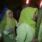 Pawai Obor Rabu Wekasan diikuti oleh ratusan warga dan santri. Foto: (Dian Kurniawan/Liputan6.com)