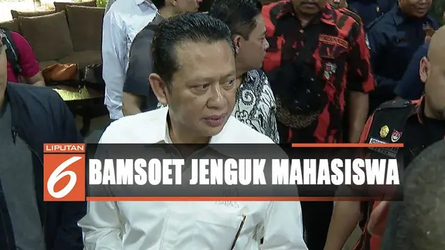 Bamsoet juga menjenguk sembilan personel Polri dan seorang mahasiswa korban bentrok yang dirawat di RS Polri Kramat Jati.