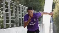 Cristiano Ronaldo akhirnya kembali berlatih bersama Real Madrid. (AS)