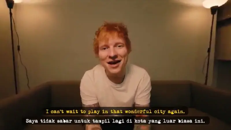 Ed Sheeran, penyanyi asal Inggris akan melangsungkan konser pada Sabtu, 2 Maret 2024 di Jakarta International Stadium (JIS). (Dok: YouTube Kemenparekraf)