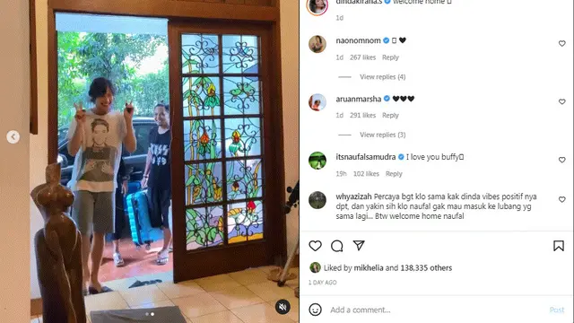 Naufal Samudra disambut Dinda Kirana Saat Pulang ke rumah