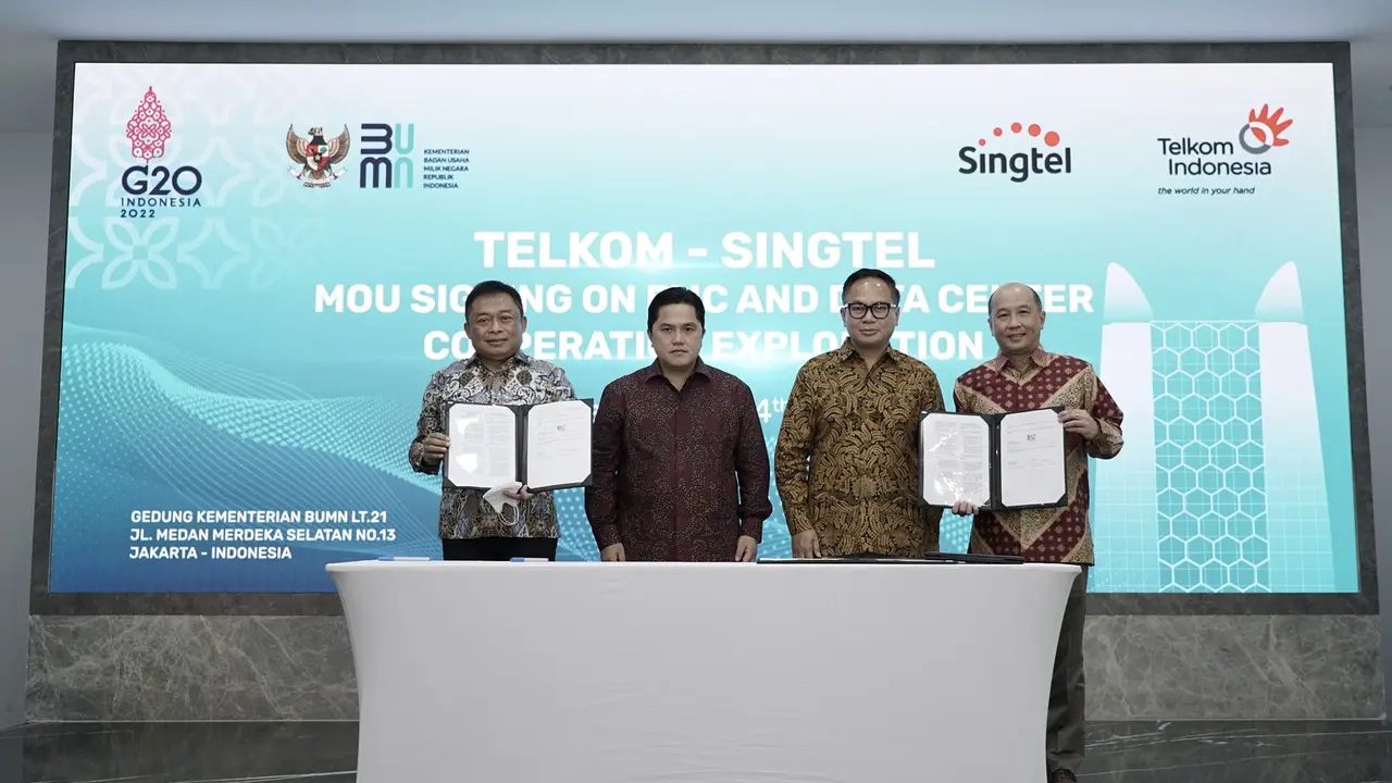 Telkom dan Singtel Kolaborasi Kembangkan Regional Data Center dan Bisnis Broadband