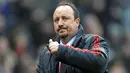 Eskpresi manajer Liverpool, Rafael Benitez seusai berakhirnya pertandingan melawan Stoke City yang berakhir 1-1 dalam lanjutan EPL yang digelar di Britannia Stadium, Stoke-on-Trent, 16 Januari 2010. AFP PHOTO / Paul Ellis 