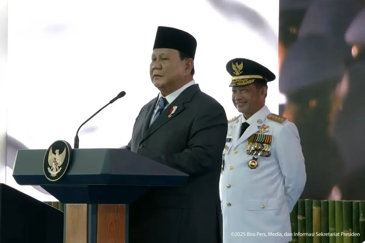 Sambutan Presiden Prabowo Subianto usai memimpin pelantikan kepala daerah di Istana Kepresidenan Jakarta, Kamis (20/2/2025).