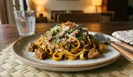Resep Fettuccine Bumbu Bebek yang Creamy dan Medok