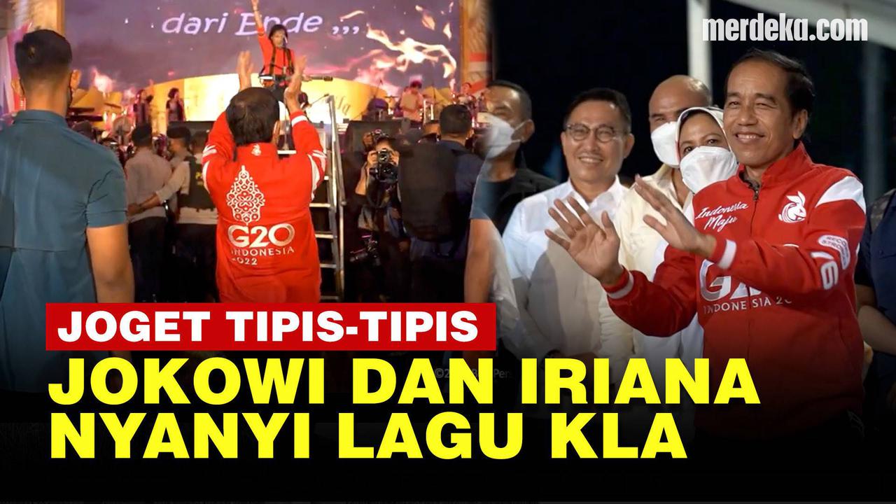 VIDEO:  Asyiknya Jokowi dan Iriana Goyang Tipis-Tipis Nonton Kla Project dan Slank