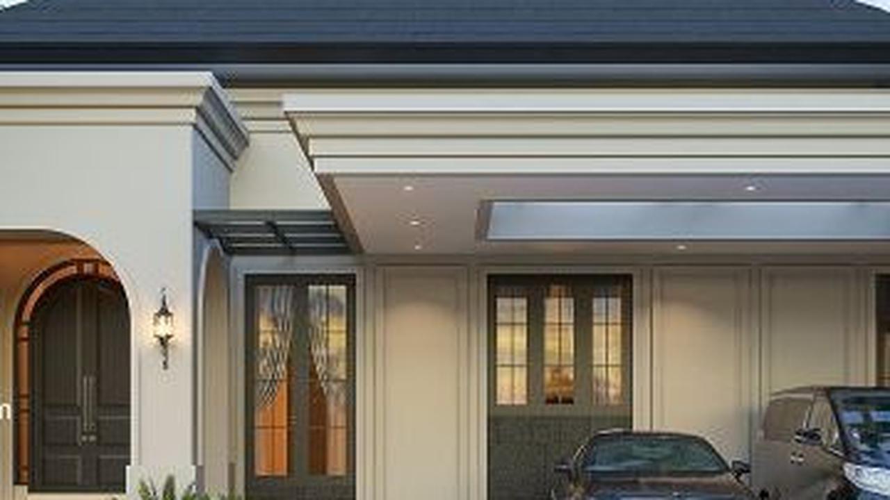 Desain Rumah Klasik dengan Garasi Luas