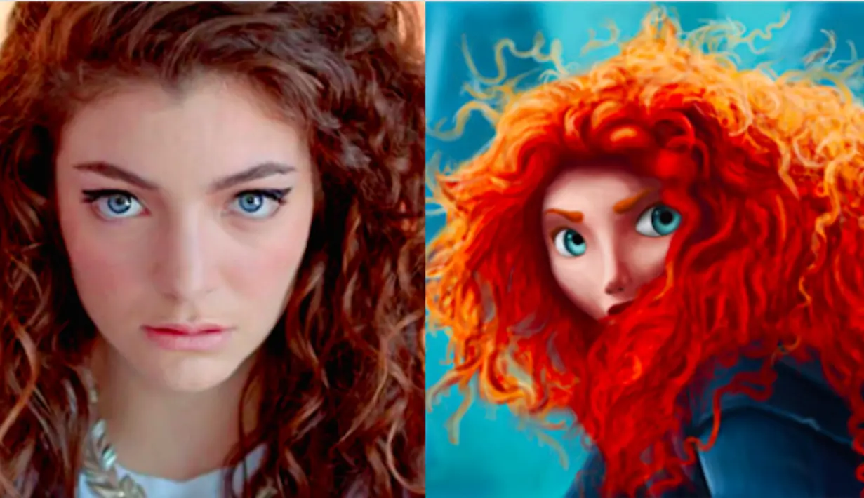 Lorde dan Merida dari Brave memang mirip ya kalau soal gaya rambut. (961.com.au)