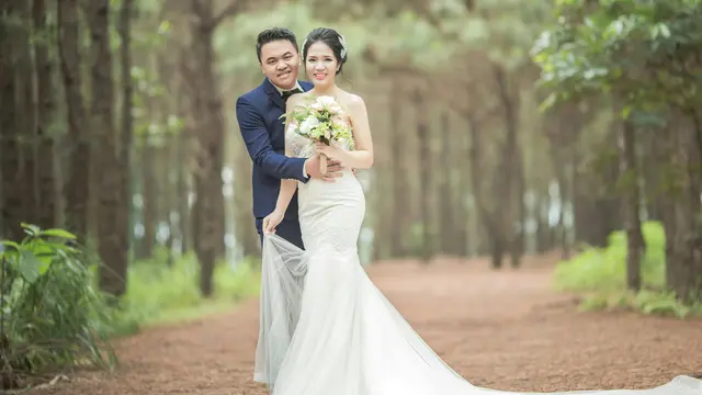 ilustrasi pasangan zodiak yang menikah dengan bahagia