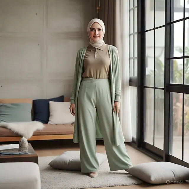 Outfit ke Pantai Hijab Simple