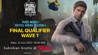 Saksikan, Streaming PUBG Mobile Battle Arena Season 4 Final Qualifier Wave 1 di Vidio. (Sumber : dok. vidio.com)