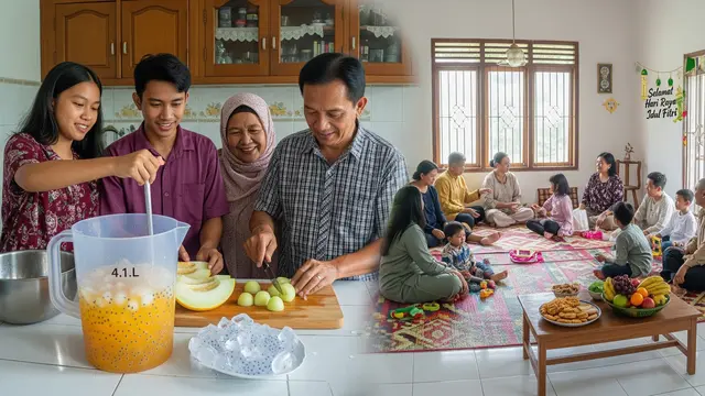 Es Sirup Melon Selasih untuk Sajian Bersama Anak dan Orang Tua