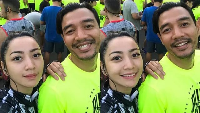Momen kebersamaan Hesti Purwadinata dan Edo Borne saat berolahraga.