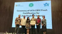 PT Jasa Angkasa Semesta Tbk atau JAS Airport Services resmi mengantongi sertifikasi internasional dalam penanganan kargo segar rentan rusak (perishable good).