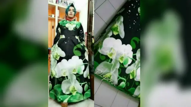 Beberapa orang ini mengenakan pakaian yang ternyata mirip dengan motif benda di sekitarnya seperti gorden maupun sprei.