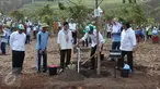 Presiden Jokowi didampingi Ibu Negara Iriana Widodo  menanam pohon pada peringatan Hari Menanam Pohon Indonesia dan Bulan Menanam Pohon Nasional di Tahura Sultan Adam, Kalsel, Kamis (26/11). (Liputan6.com/Johan Tallo)