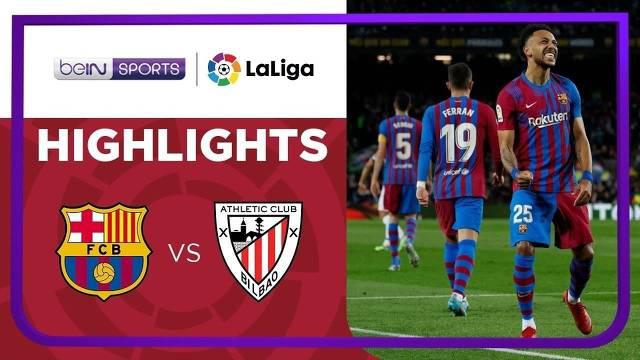 Berita video highlights laga pekan ke-26 Liga Spanyol (LaLiga) 2021/2022, Barcelona vs Athletic Bilbao, yang berakhir dengan skor 4-0, di mana Pierre-Emerick Aubameyang juga mencetak gol, Senin (28/2/2022) dinihari WIB.