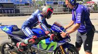 Maverick Vinales mengklaim keterpurukannya pada kualifikasi MotoGP Republik Ceska, di Sirkuit Brno, Sabtu (5/8/2017), murni kesalahan tim. (Twitter/Yamaha MotoGP)