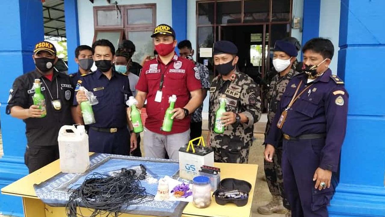 KKP kembali menangkap 4 orang pelaku bom ikan buronan Petugas Pengawas Perikanan Morowali pada Sabtu, 6 Februari 2021 pukul 13.00 WITA. (Dok KKP)