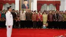 Basuki Tjahaja Purnama saat akan dilantik menjadi Gubernur DKI Jakarta di Istana Negara, Rabu (19/11/2014). (Liputan6.com/Faizal Fanani)