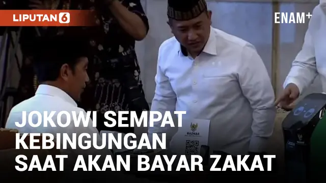 Jokowi Kebingungan Saat Bayar Zakat Dibantu Robot Baznas