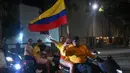 Bermain dengan 10 pemain sejak menit ke-45+1, Kolombia berhasil mempertahankan kemenangan. (JOAQUIN SARMIENTO/AFP)