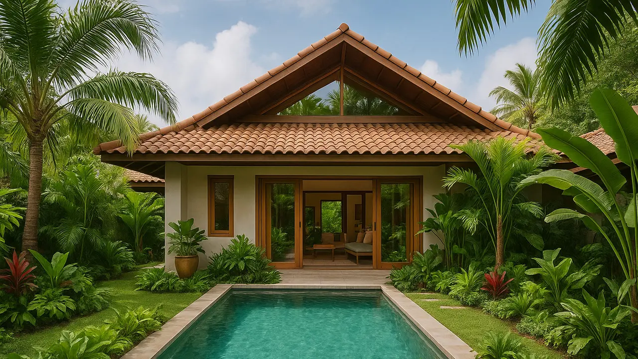 Desain Rumah Tropis Modern tanpa AC yang Sejuk dan Nyaman (Foto: ChatGPT)