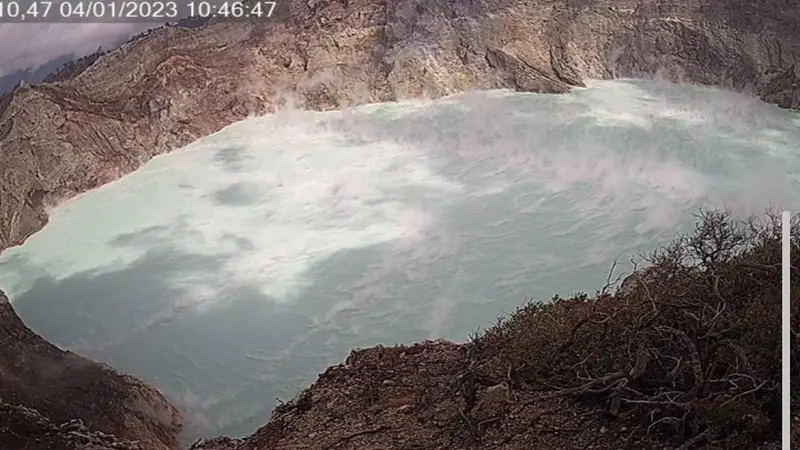 Pengamatan secara visual danau kawah Gunung Ijen (Istimewa)