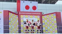 Veda Ega Pratama berhasil meraih podium kedua pada race pertama di ajang Idemitsu Asia Talent Cup (IATC) di Sepang International Circuit (19/8/2023). (Istimewa)
