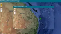 Pusat gempa di Queensland, Australia. (Geoscience Australia)