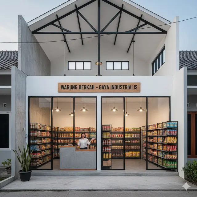 Ide Desain Warung Sembako Hemat Biaya Modal Kecil (Image by Gemini AI)
