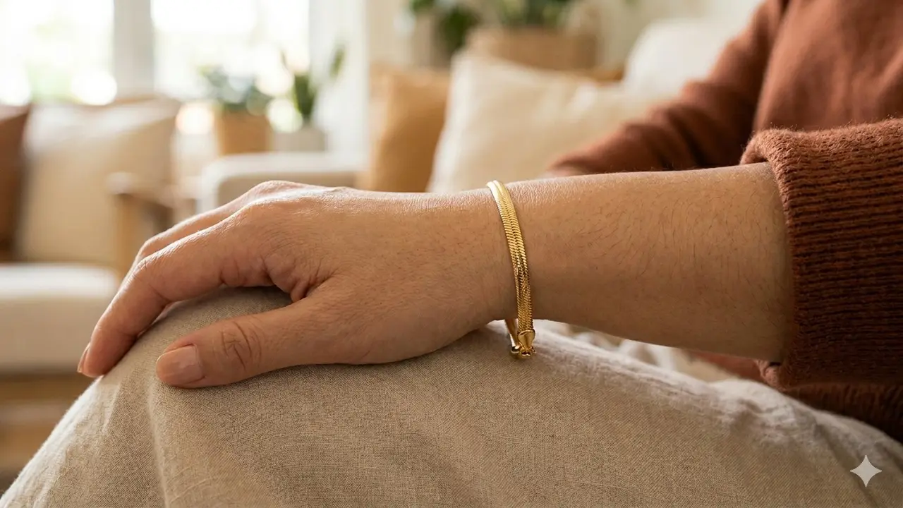 Model Gelang Emas Rantai Modern (Foto: Gemini AI)