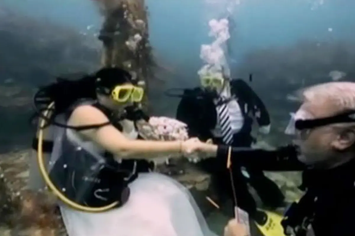 Jendela Dunia: Sepasang Kekasih di Florida Menikah di Dasar Laut