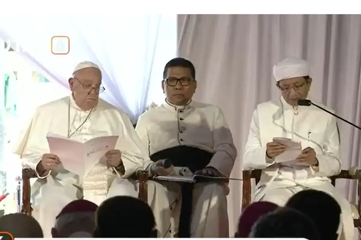 Pemimpin tertinggi Gereja Katolik Sedunia, Paus Fransiskus mendatangi Masjid Istiqlal pada Kamis (5/9/2024).
