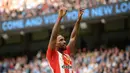 5. Jermain Defoe (Sunderland) - Stiker 34 tahun ini menjadi alternatif yang realistis bagi Liverpool jika menginginkan striker berpengalaman. The Reds memiliki peluang  besar untuk mendatangkannya jika Sunderland terdegradasi. (AFP/Oli Scarff)