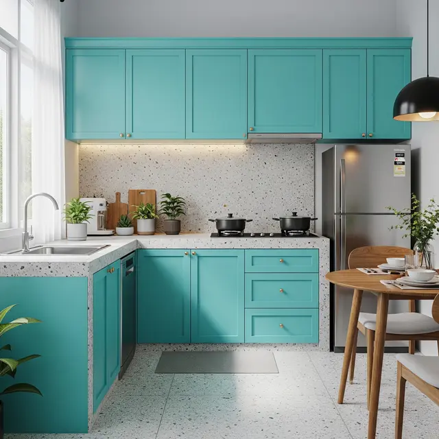 12 Kombinasi Warna Lantai, Kitchen Set, dan Backsplash yang Harmonis