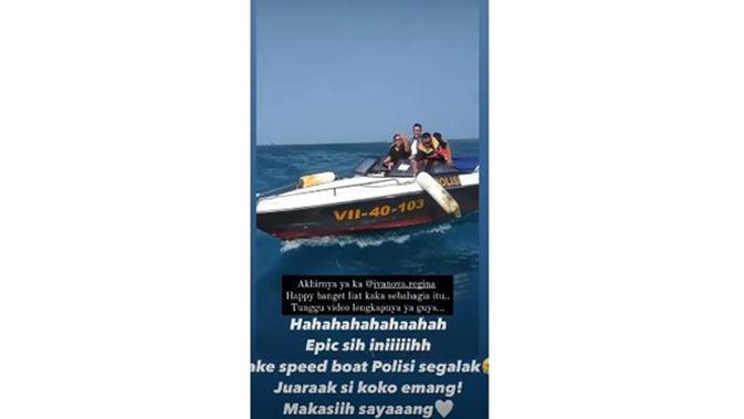 6 Momen Mesra Regina Ivanova dan Kekasih, Dilamar Di atas Speed Boat Polisi (sumber: Instagram.com/ivanova.regina)