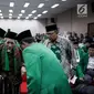 Ketua Dewan Syariah PPP Maimun Zubair tampak hadir dalam Rapimnas II PPP versi muktamar Surabaya di Jakarta, Selasa (23/5). Acara ini dihadiri Ketua Dewan Syariah PPP Maimun Zubair dan fraksi-fraksi PPP dari berbagai daerah. (Liputan6.com/Faizal Fanani)