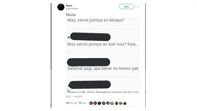 Dikira Tukang Servis Pompa Air  (Sumber: Twitter)