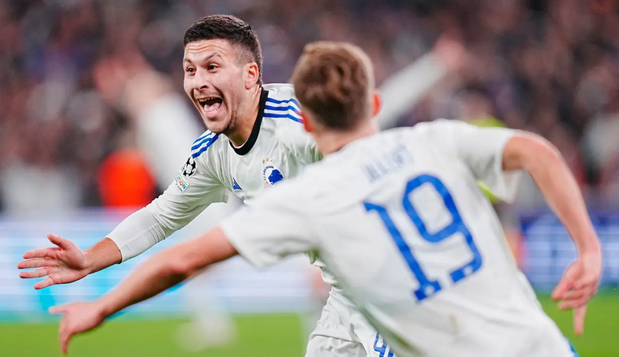 Namun, Copenhagen membalasanya dengan empat gol lewat Mohammed Elyounoussi, tendangan penati Diogo Goncalves, Lukas Lerager, dan Roony Bardghiji. (Liselotte Sabroe/Ritzau Scanpix via AP)