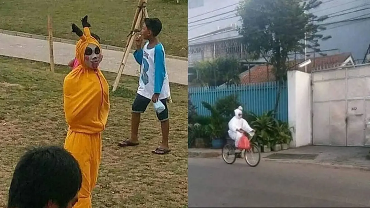 6 Potret Gagal Terlihat Seram di Siang Hari Ini Bikin Ketawa Geli